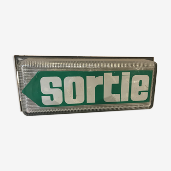 Enseigne lumineuse "sortie" vintage