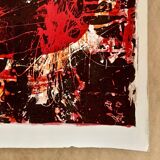 Original lithograph – Red & Black Gesture Lyrical Abstraction 60-70