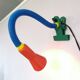 Lampe pince flexible multicolore postmoderne 1980