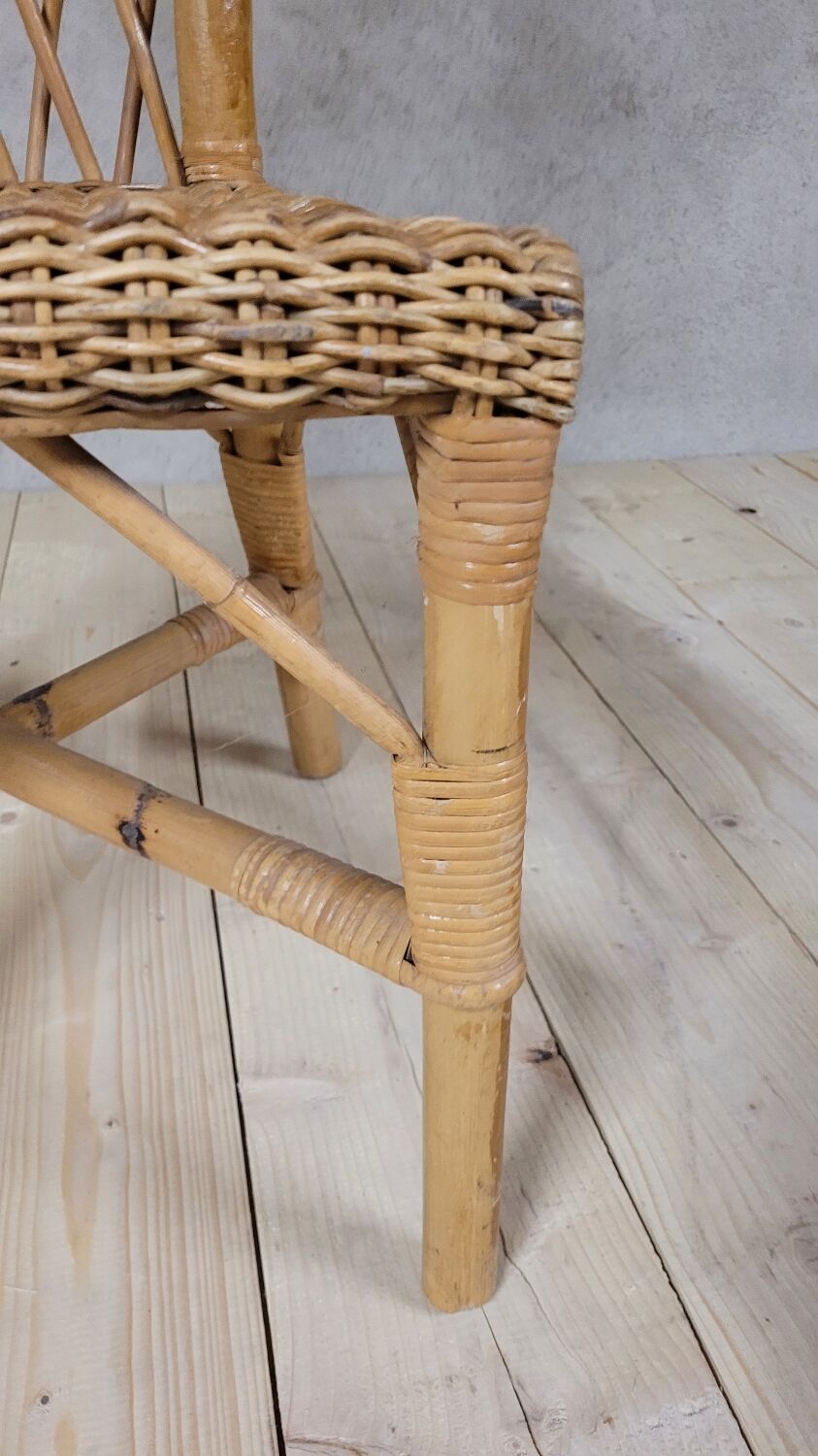 Vintage rattan office chair - 1950s