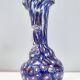 Vase en verre de Murano bleu attribué à Fratelli Toso avec des murrines, Italie