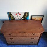 Rattan and bamboo chest of drawers