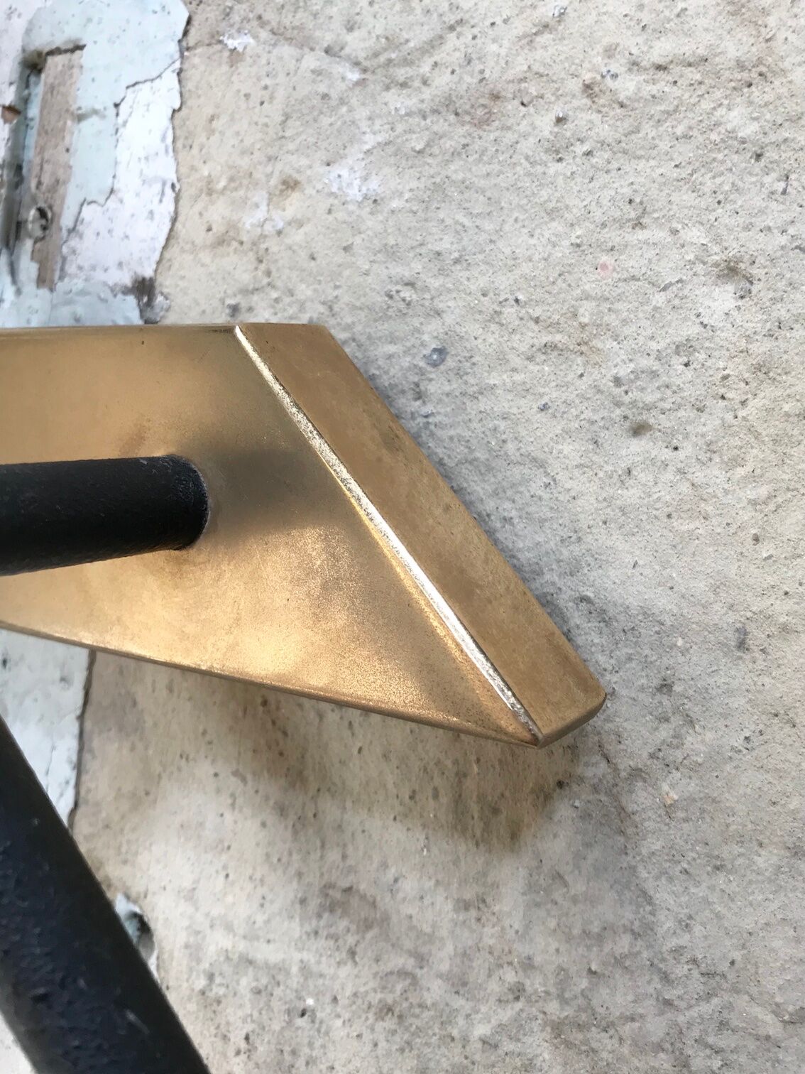 Pair of vintage metal and brass sconces