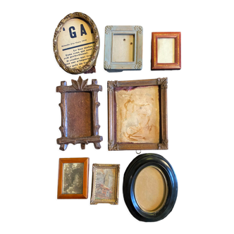 Lot de 8 cadres anciens forêt noire