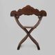 Vintage Savonarola chair with lion head, wood, Italy, 1950s
