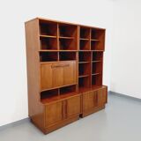 Vintage Scandinavian double bookcase in teak from the 60s