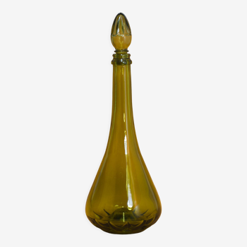 Vintage khaki green glass decanter