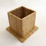 Cache-pot carré en travertin