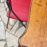 Solid wood table with curved legs