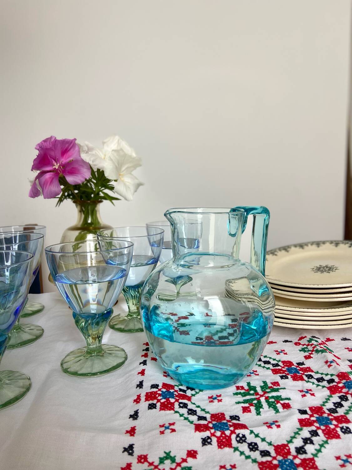 Set of 6 vintage Italian water glasses