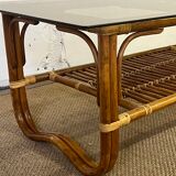 Bamboo and rattan coffee table