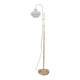 Standing metal lamp with glass shade