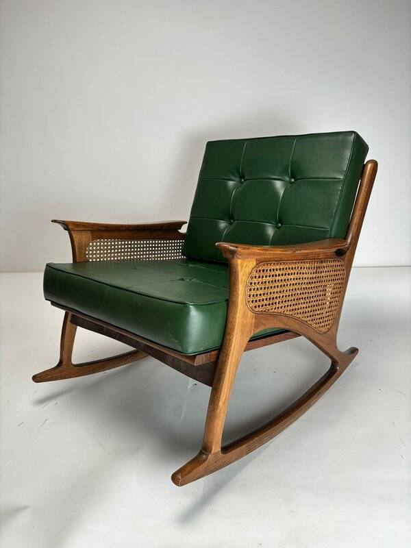 Mid-Century Modern Cane Rocking Chair, 1950s