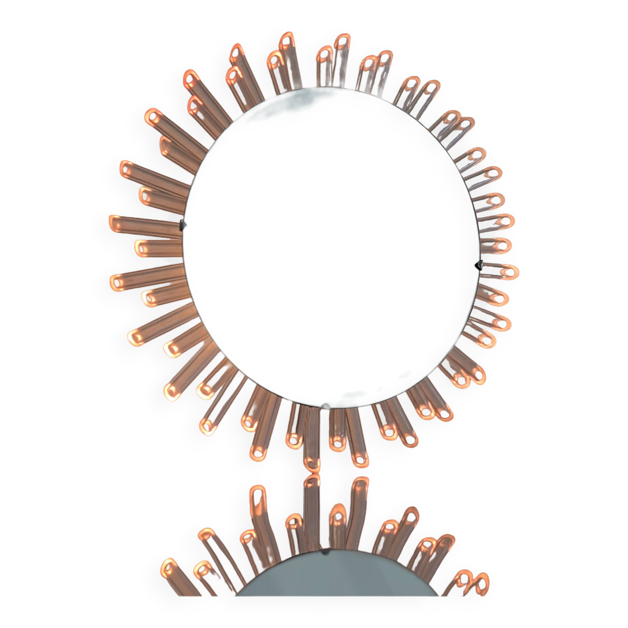 Lampe Miroir Soleil Rose Années 70