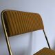 Vintage folding chair lafuma chantazur with striped gold fabric