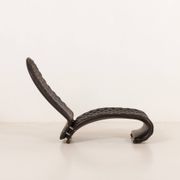 Verner Panton black leather chaise longue for Fritz Hansen, 1970s