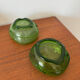 Lot de 2 coupelles en verre soufflé vert vintage Coupelles artisanales