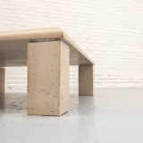 Italian Travertine & Chrome Coffee Table