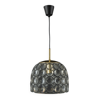 Iron and clear glass pendants by Limburg, Germany, 1960s.