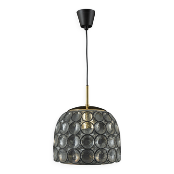 Iron and clear glass pendants by Limburg, Germany, 1960s.