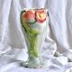 Large antique St Clément vase in barbotine Anemones hand painted