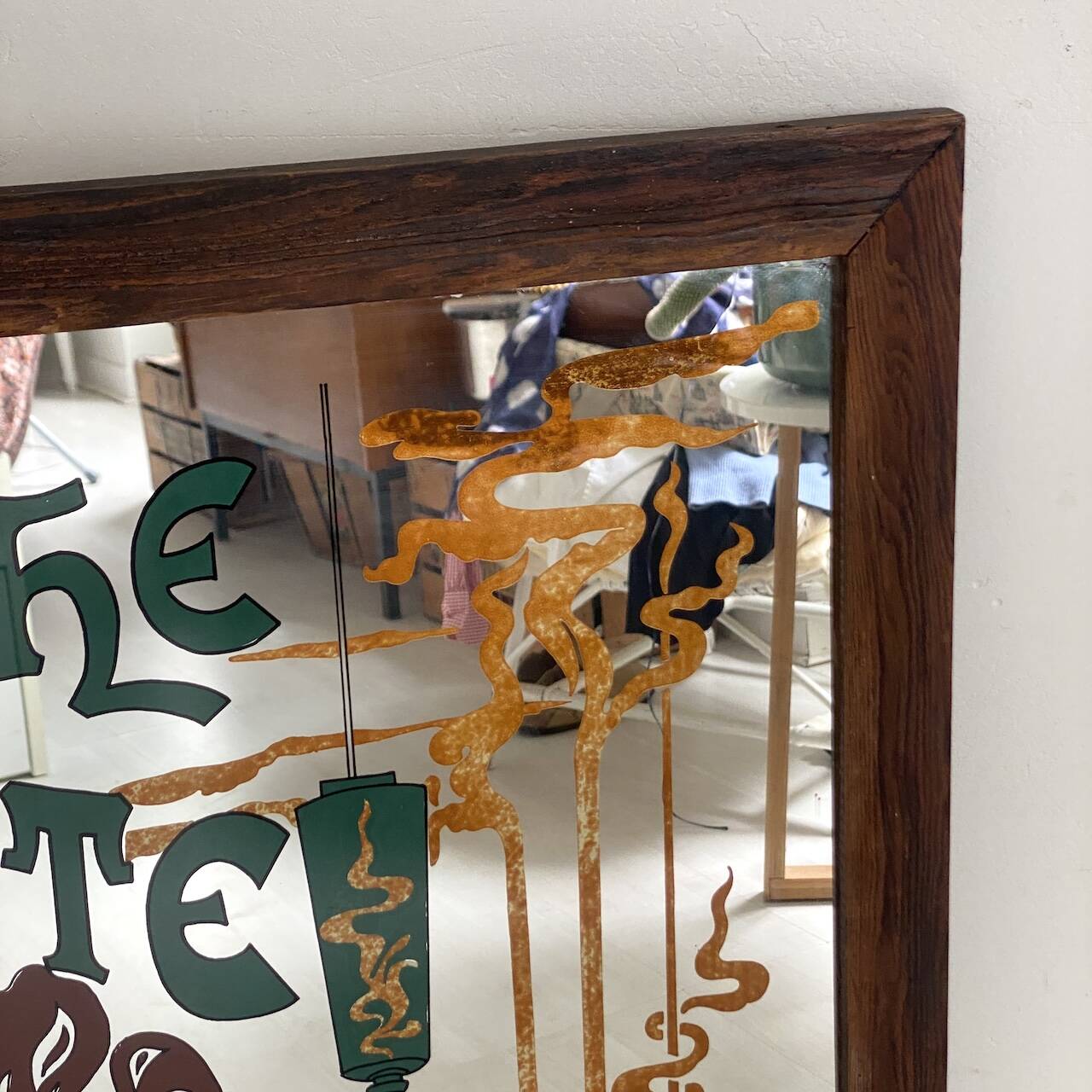 Advertising painted mirror Absinthe Robette Art Nouveau