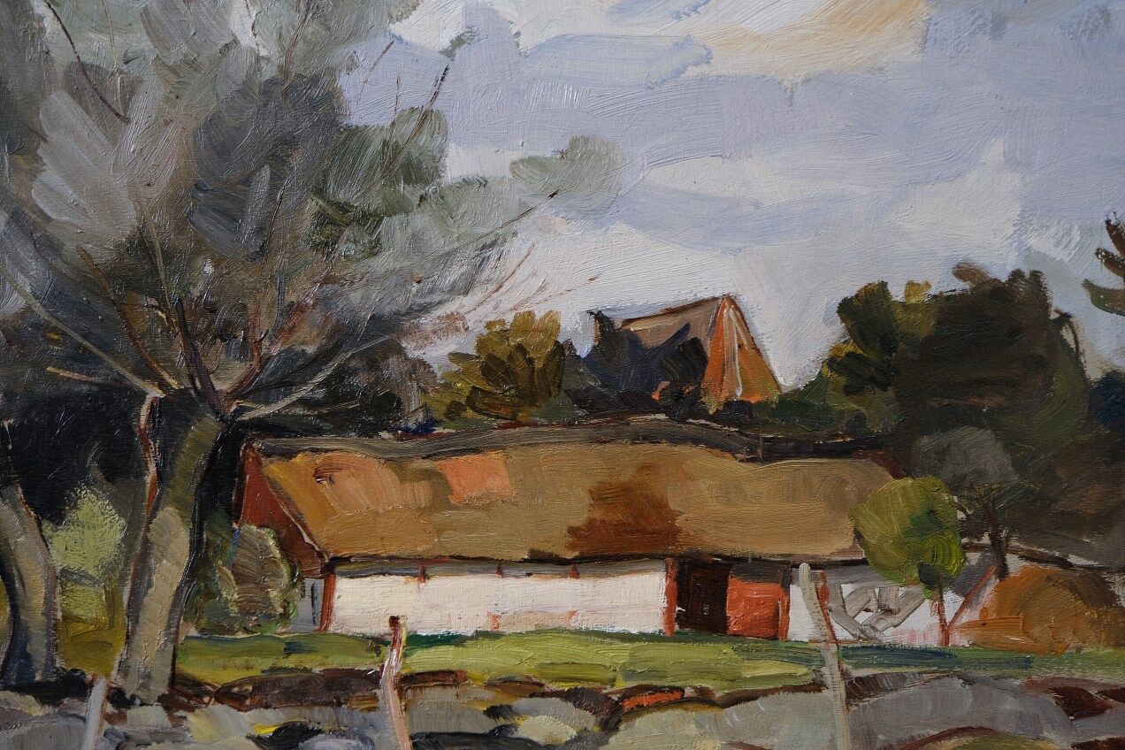 Gotthard Sandberg (1890-1961) , Swedish Oil Painting, Oil on Board, 1933, Framed