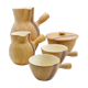 Coffee service in earthenware imitation olive wood by Grandjean Jourdan in Vallauris