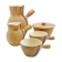 Coffee service in earthenware imitation olive wood by Grandjean Jourdan in Vallauris