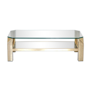 table basse 23kt plaquée or par belgo chrome