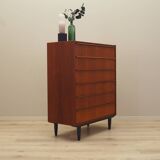 Teak chest of drawers, Danish design, 1970s, manufactured in Denmark