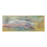 Oil on canvas signed woman on the beach