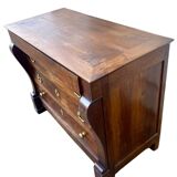 Commode empire A Crosse En Noyer Massif 19eme