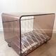 Hi-fi furniture in smoked Plexiglas by Michel Dumas for Roche Bobois.