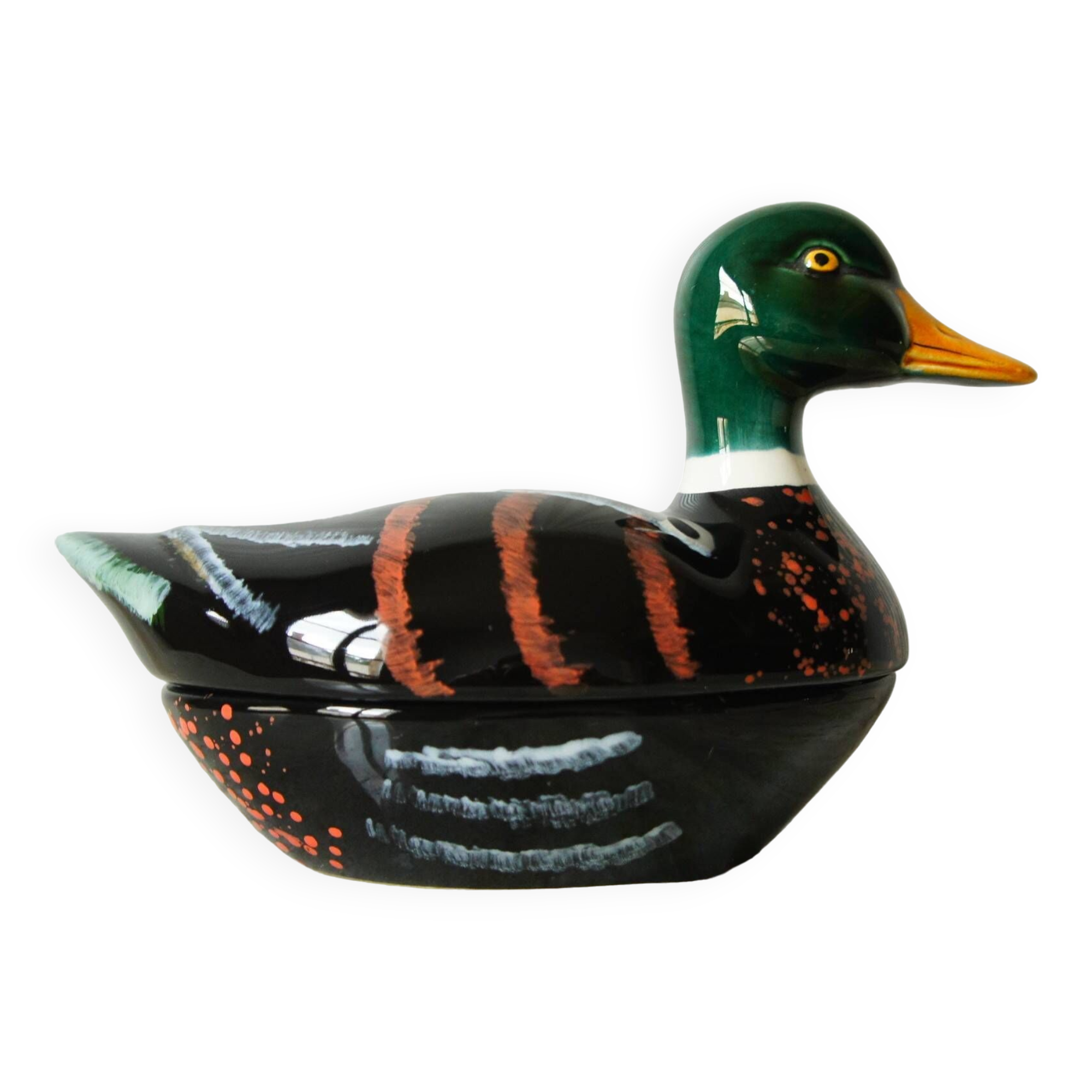 Michel Cougant, hand-painted zoomorphic ceramic