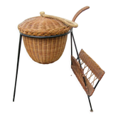 Panier à ouvrage en rotin