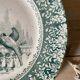 Green ironstone plate from Creil and Montereau "Khiva"