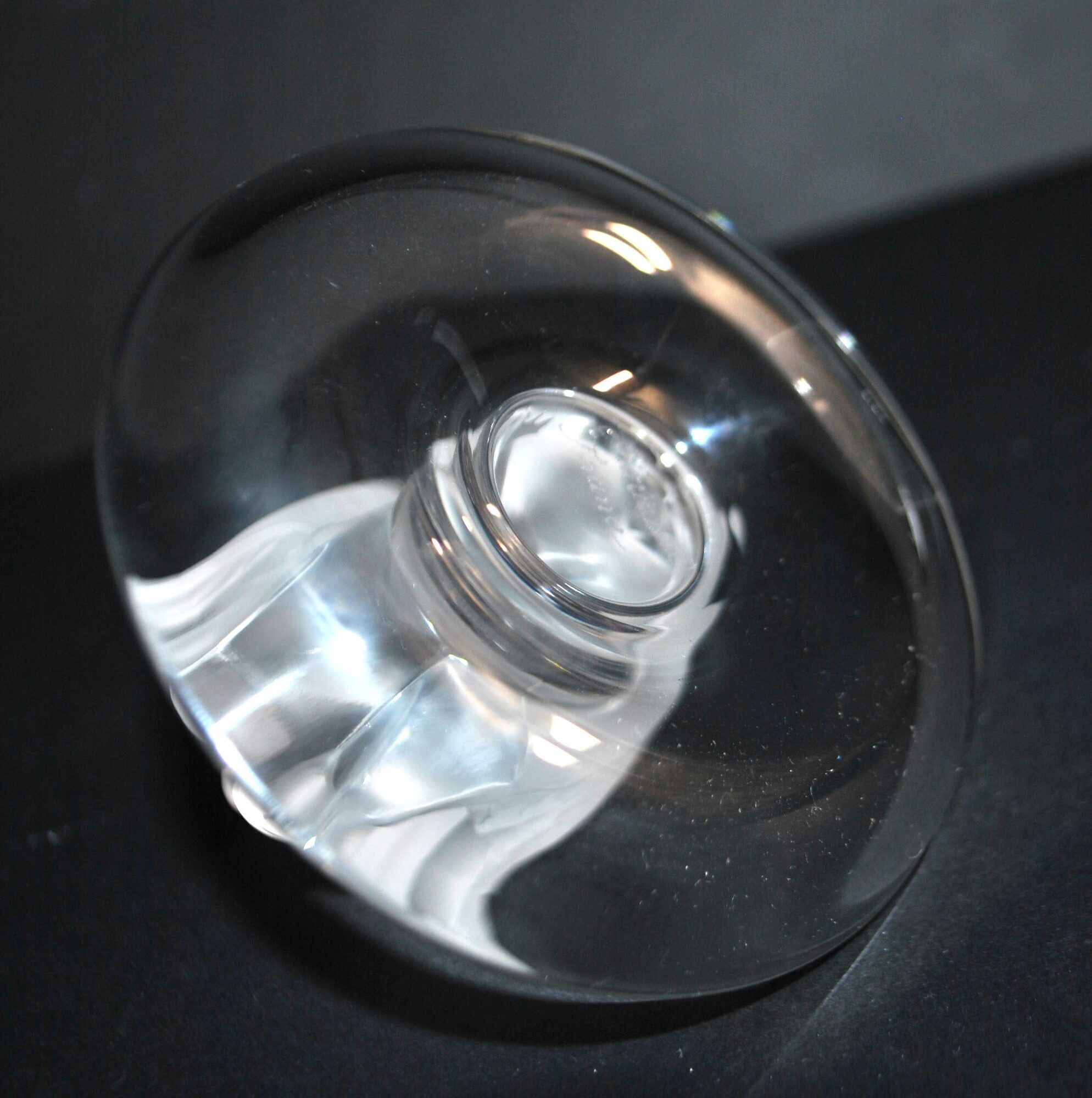 Lalique ring dish bird swan in frosted crystal and signed