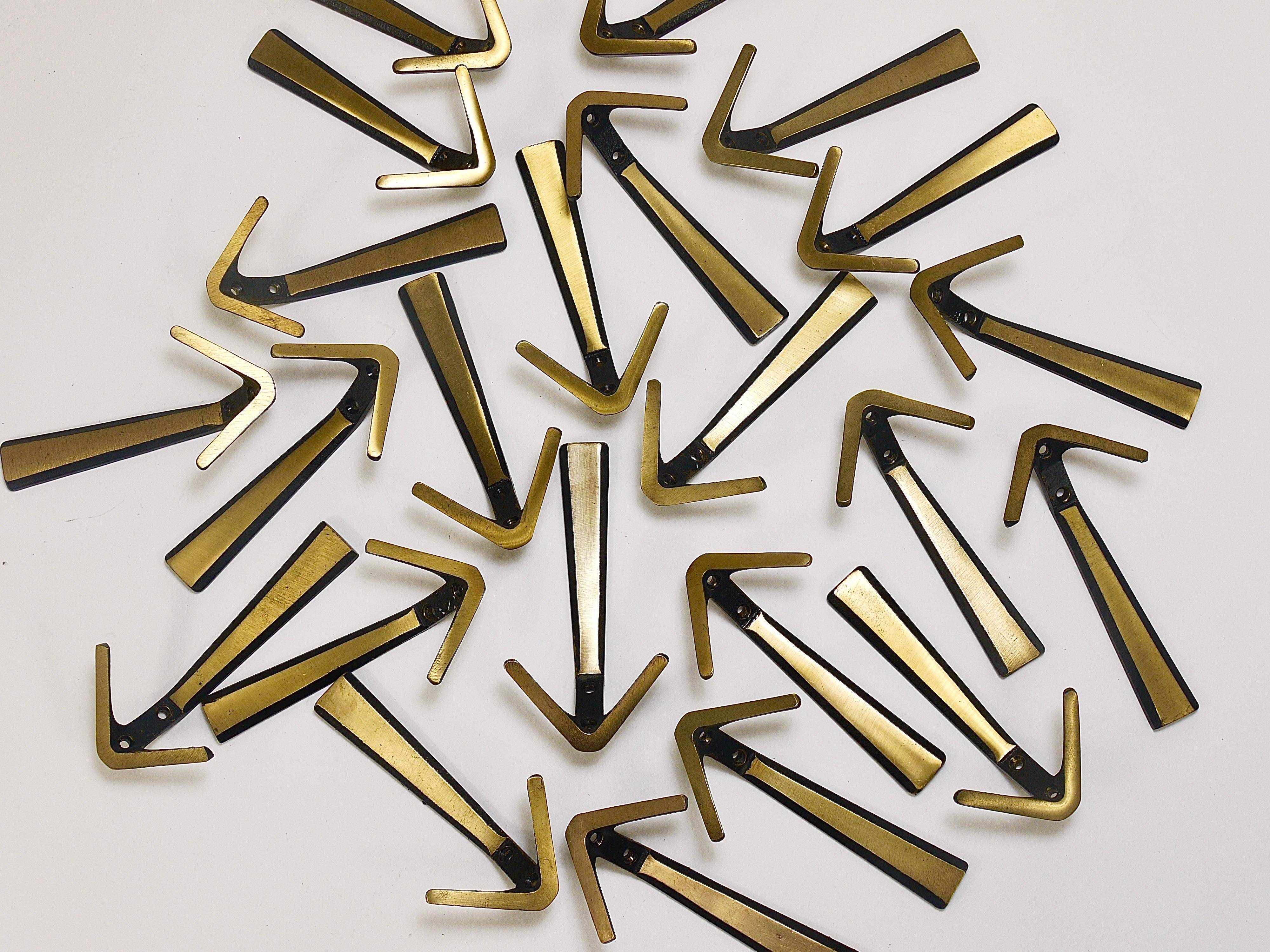 21x Crochet Mural Double in Brass Midcentury by Herta Baller, Vienna, Austria, 1950s