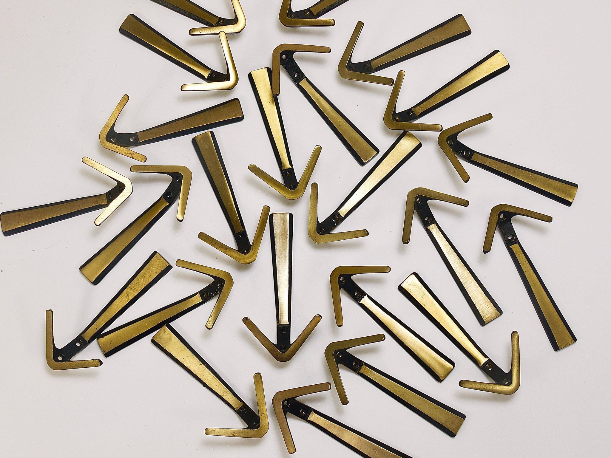 21x Crochet Mural Double in Brass Midcentury by Herta Baller, Vienna, Austria, 1950s