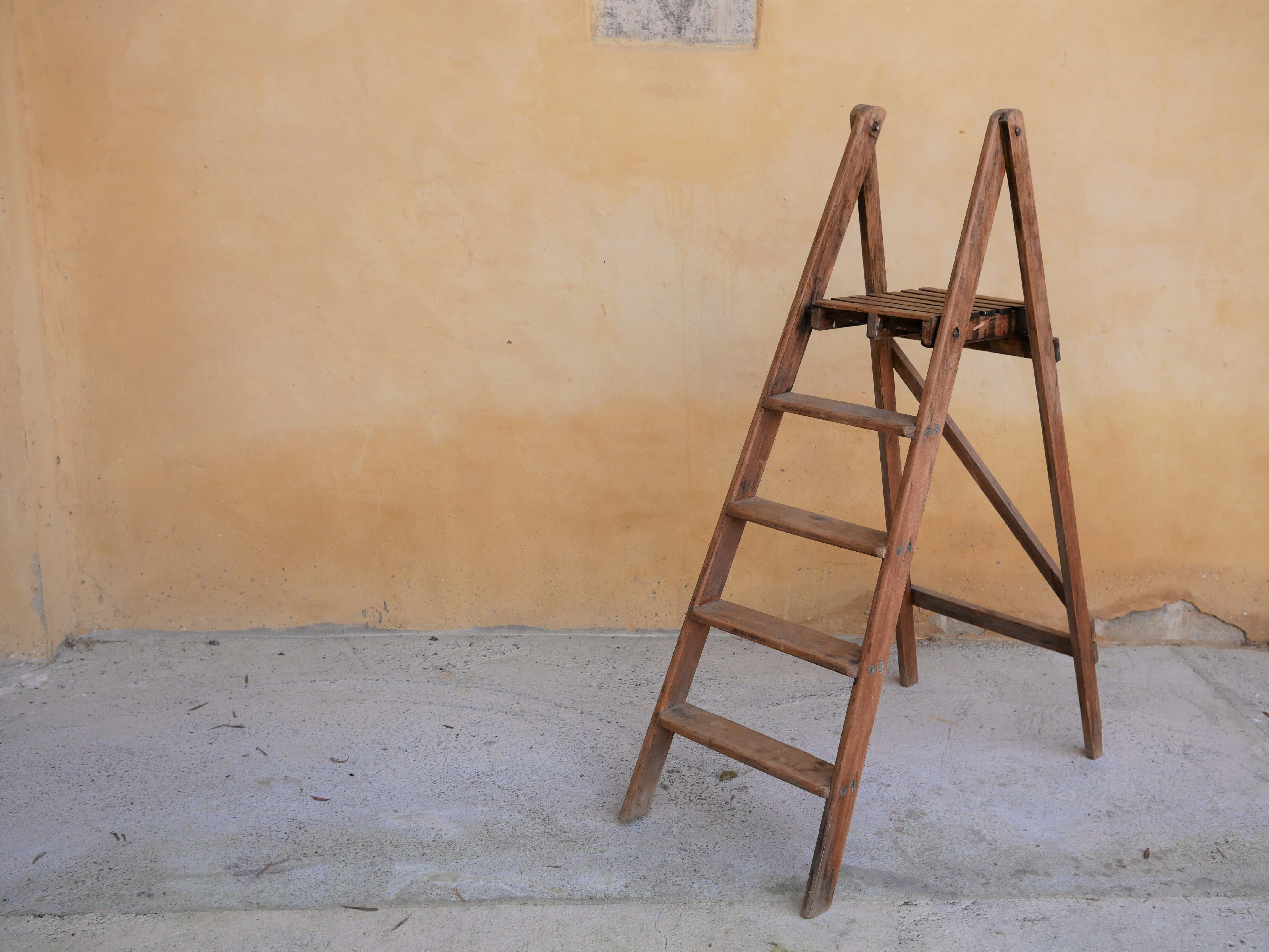 Vintage wooden stepladder