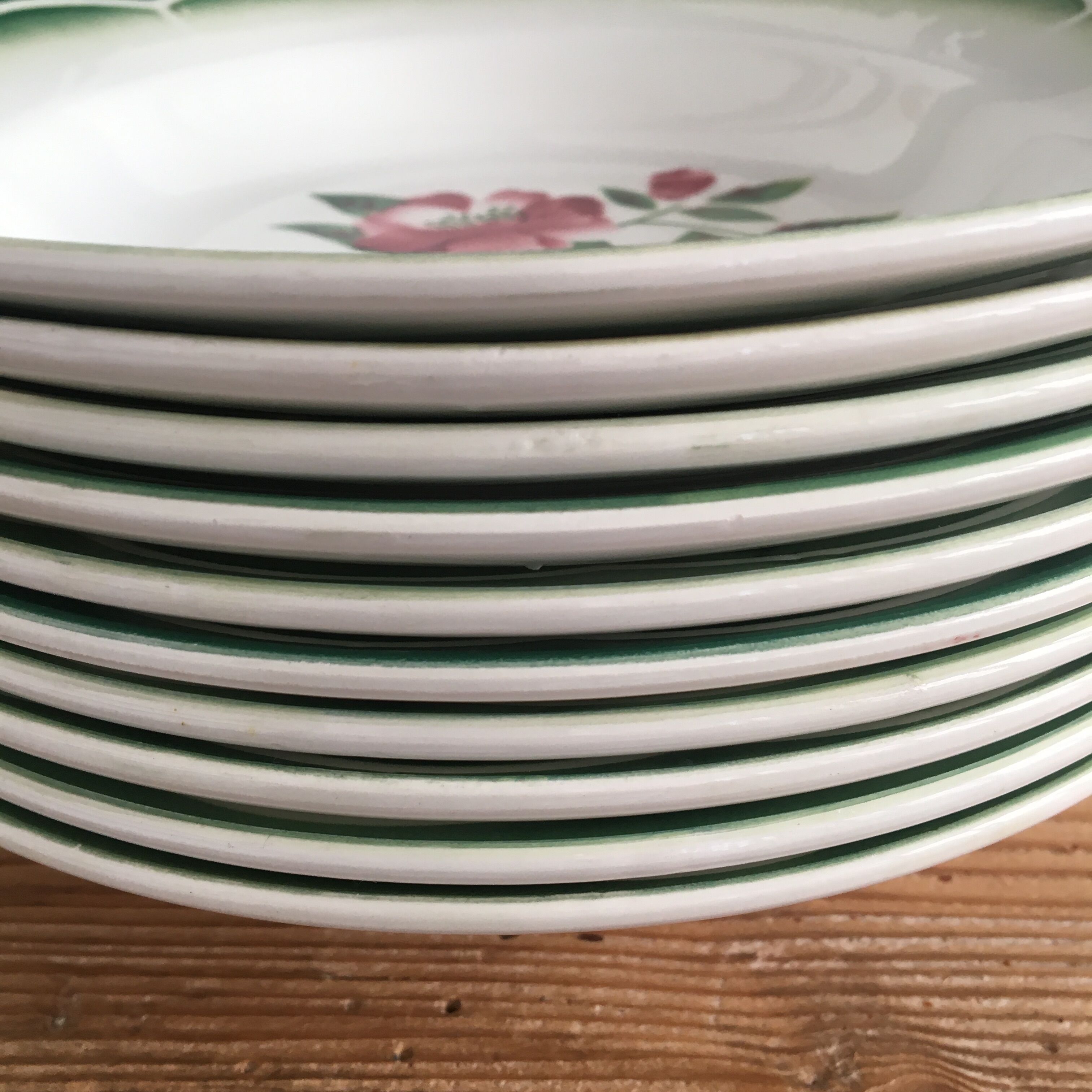 Set of 10 hollow plates "Mireille" Digoin Sarreguemines