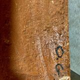 Terracotta tile with enamel decoration of a lady of the high nobility signed OGD