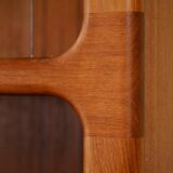 Teak Dyrlund highboard display case with shutter doors