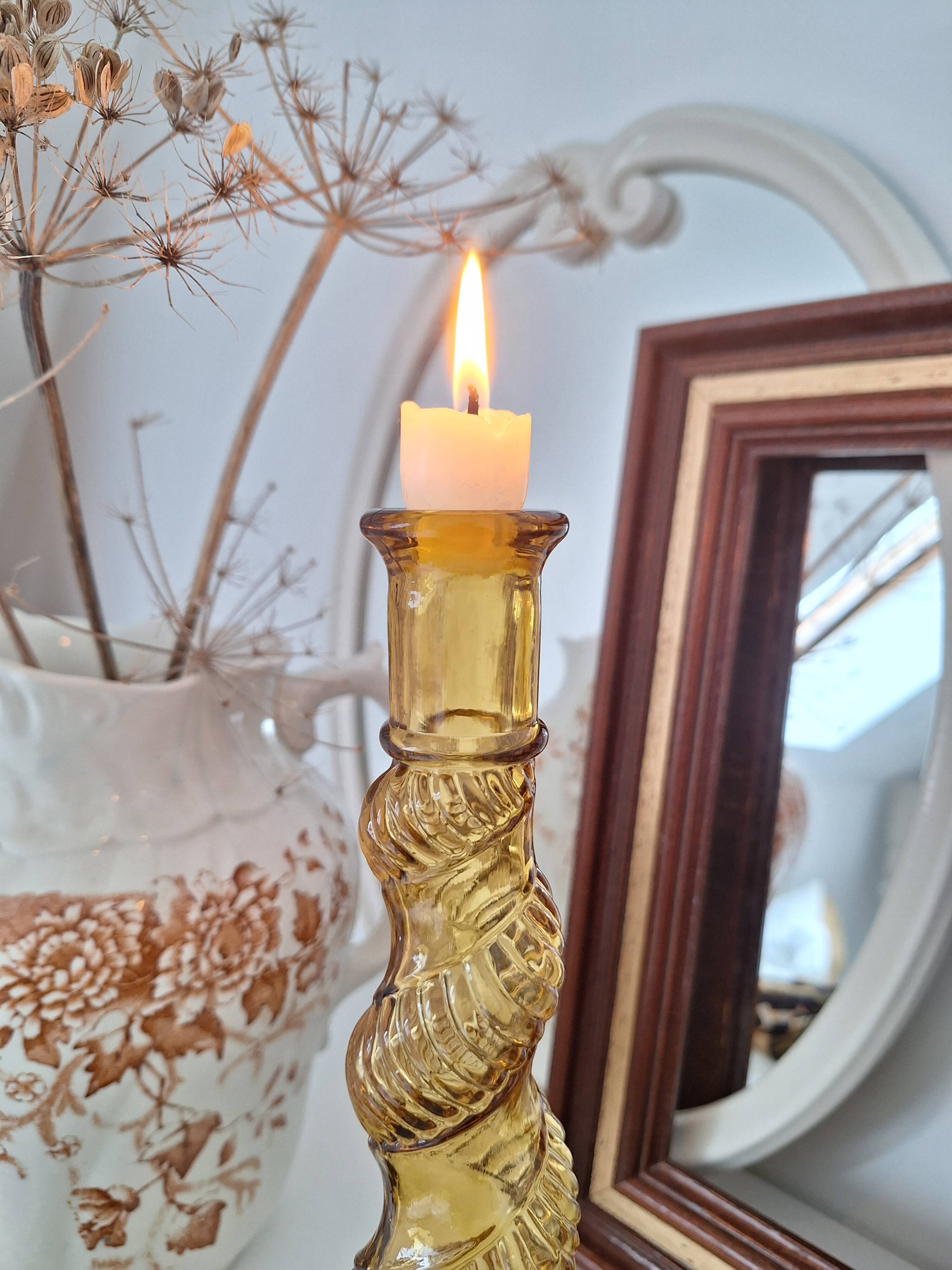 Vintage amber candle holder