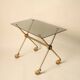 Table d’appoint en laiton et verre dans le style de Jacques Adnet