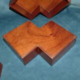 Exotic wood box double square shape