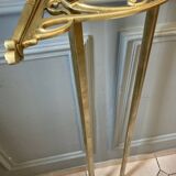 Art-deco wall-mounted coat rack in brass