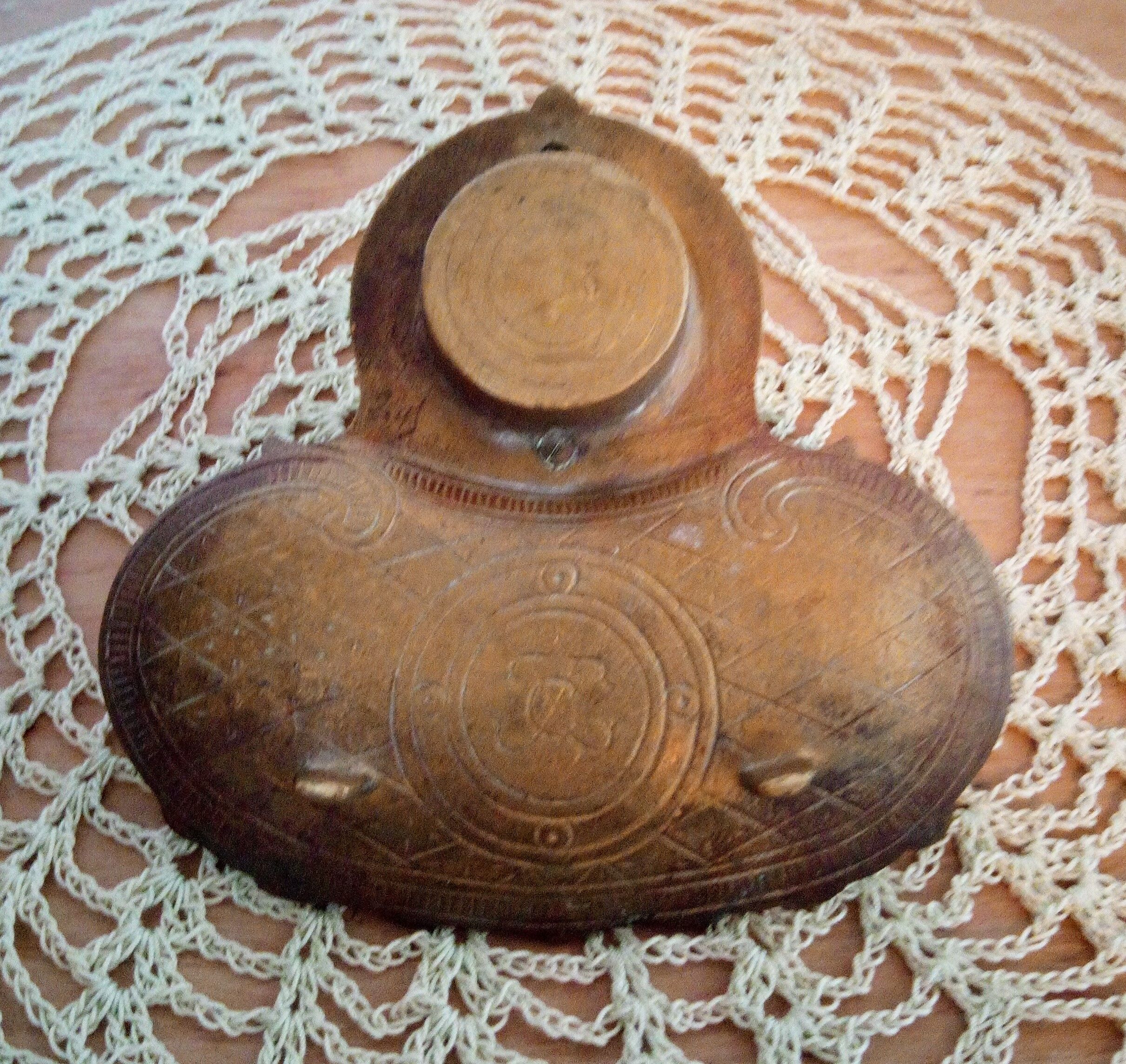 Old bronze inkwell