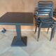 Set table and 4 armchairs bistro garden Tolix Xavier Pauchard 1950s